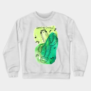 Watercolor Dancing Cactus Crewneck Sweatshirt